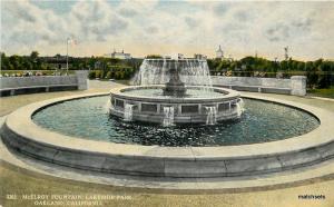 C-1910 Mc Elroy Fountain Lakeside Park Oakland California Teich postcard 9925