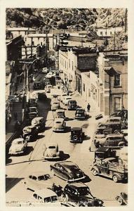 Bingham Canyon Utah Aerial View Business District Old Cars Postcard