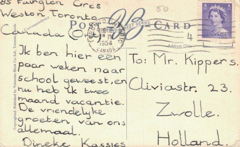 Canada Toronto Canada City Hall Linen Postcard 03.55