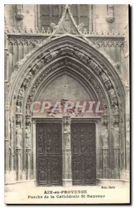 Old Postcard Porch of the Cathedrale St-Sauveur Aix en Provence