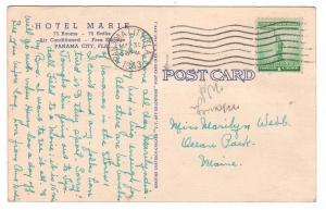 PANAMA CITY FLORIDA the HOTEL MARIE 1943 LINEN POSTCARD