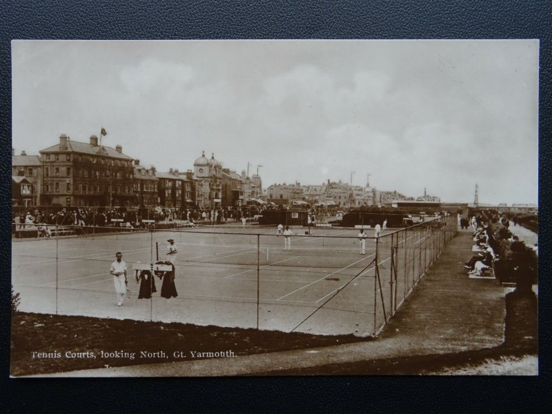 Norfolk Great Yarmouth TENNIS COURTS - Old RP Postcard