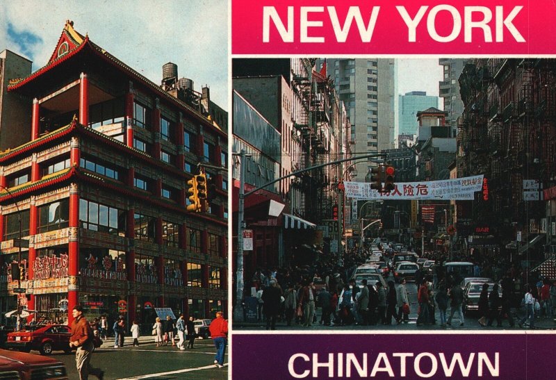 Vintage Postcard Chinatown South Manhattan Restaurants Curio Shops New York City