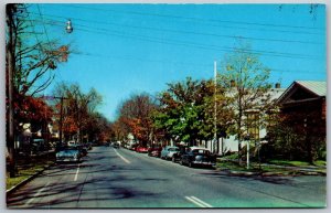 Vtg Ridgefield Connecticut CT Main Street View 1950s Unused Chrome Postcard