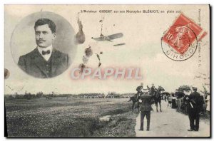 Old Postcard Jet Aviation L & # 39aviateur Gibert Bleriot monoplane on her in...