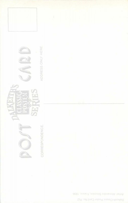 Postcard Advertising drawing fantasy cat cabaret du chat noir