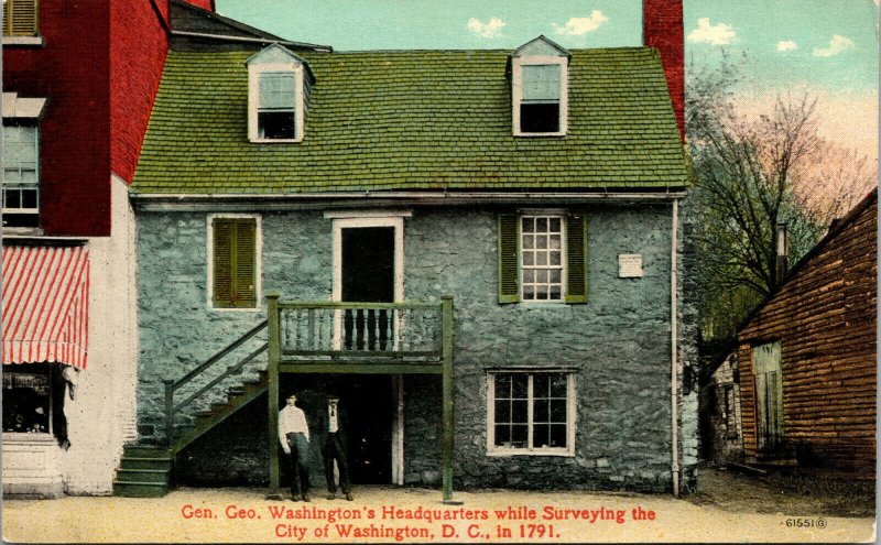 Vtg 1910s George Washington Headquarters While Surveying City DC Postcard