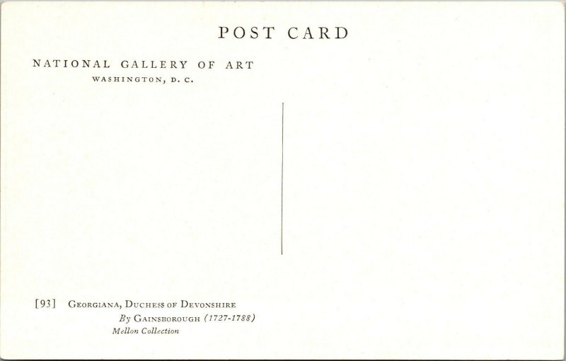 Vtg Georgiana Dutchess of Devonshire by Artist Gainsborough Art Postcard
