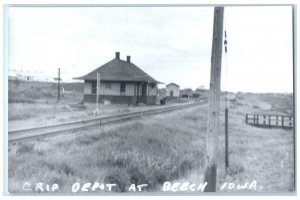 c1960's Crip Depot Beech Iowa IA Vintage Train Depot Station RPPC Photo Postcard