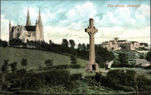 Armagh Ireland Celtic Cross c1910 Vintage Postcard