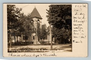 RPPC - East Syracuse NY, Presbyterian Church, c1908 Vintage Real Photo Postcard
