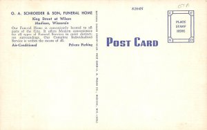 O. A. Schroedeer & Son Funeral Home Madison, WI USA Funeral Home Postcard