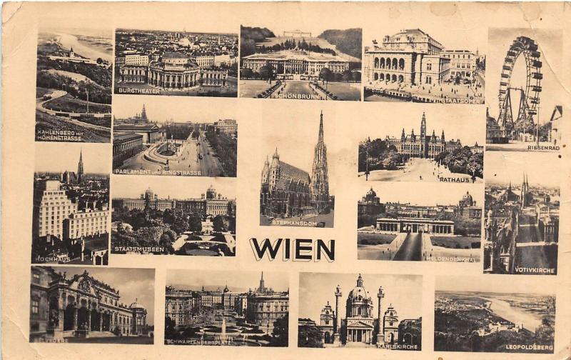 Br33469 Wien Multiple postcard austria