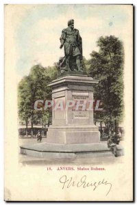 Old Postcard Antwerp Rubens Statue