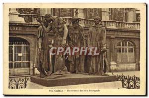 Old Postcard Calais Monument Des Six Bourgeois