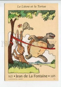 422516 FRANCE 1995 Fables La Fontaine Hare turtle Mousing ADVERTISING RPPC