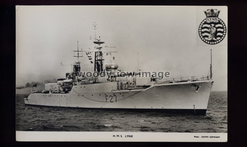 na9182 - Royal Navy Warship - HMS Lynx F27 (Anti-Aircraft Frigate) postcard