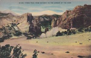Colorado Pikes Peak From Gateway To The Garden Of The Gods 1947