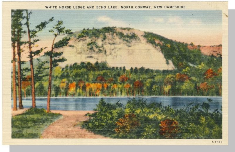 North Conway, New Hampshire/NH Postcard, White Horse Ledge, Echo Lake