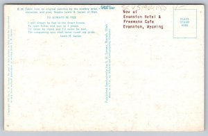 Beautiful Horse   Freemans  Cafe  Evanston  Wyoming  Postcard