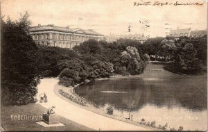 VINTAGE POSTCARD LAKE PROMENADE AND PALACE SCENE COPENHAGEN DENMARK 1906 MULTIPL
