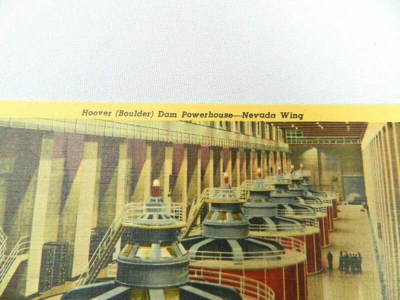 Postcard NV Hoover Boulder Dam Powerhouse Nevada Wing Vintage PC