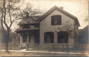 Vtg 1907 Askey Residence Home Ridott Illinois IL RPPC Real Photo Postcard