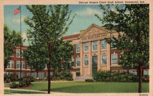 VINTAGE POSTCARD GEORGE ROGERS CLARK HIGH SCHOOL HAMMOND INDIANA LINEN