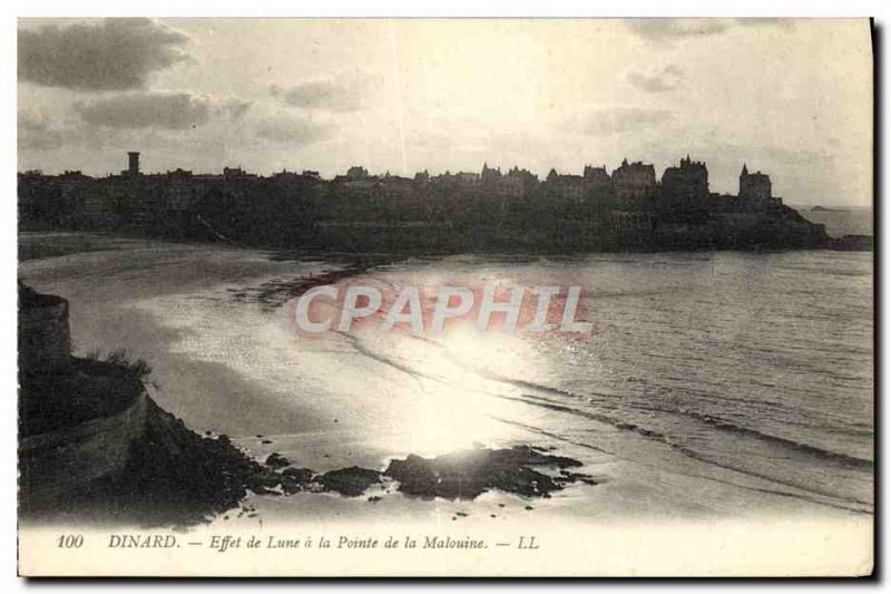 Old Postcard Dinard Effect Moon A La Pointe De La Malouine