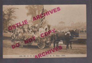 Oneonta NEW YORK RPPC 1908 TEMPERANCE FLOAT Parade ANTI-ALCOHOL Social History