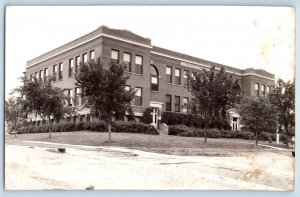 Jackson Minnesota MN Postcard RPPC Photo High School Building 1938 Vintage