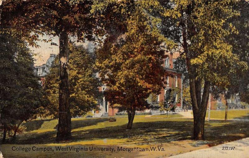 Morgantown West Virginia University College Campus Antique Postcard K34390