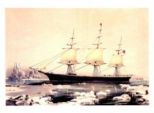 Nathaniel Currier (Repro) -  Clipper Ship, Red Jacket - Artist Signed: J B ...