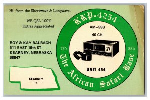 Postcard QSL Radio Card From Kearney Nebraska KKD-4254