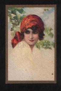 3060436 ART DECO Head Lady UnSign BUSI Vintage DEGAMI Italian