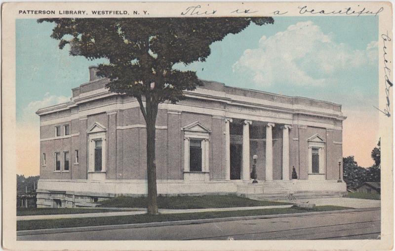 New York NY Postcard 1924 WESTFIELD Patterson Library Building