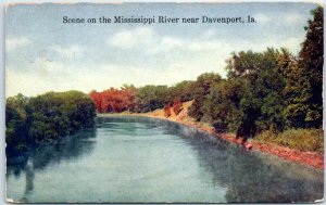 M-46686 Scene on the Mississippi River Near Davenport Iowa