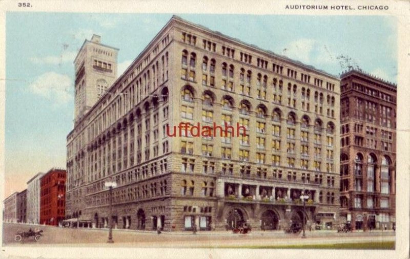 AUDITORIUM HOTEL, CHICAGO, IL 1923