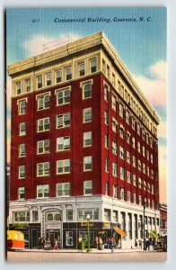 Commercial Building Gastonia North Carolina Linen Postcard Unused Gem Jewelry