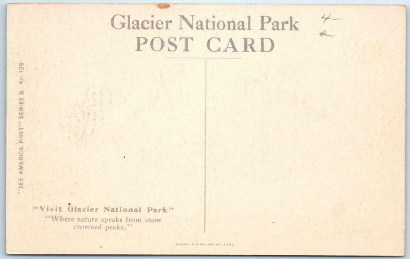 GLACIER NATIONAL PARK, Montana MT   GRANITE PARK CHALETS c1940s Linen   Postcard