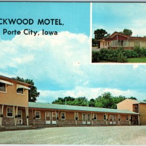 c1960s La Porte City IA Rockwood Motel Larry's Good Food Restaurant Sign PC A209