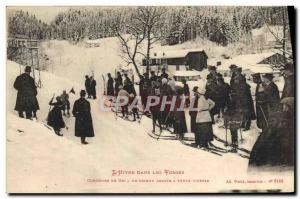 Old Postcard of Sports & # 39hiver Winter in the Vosges ski contest A skier c...