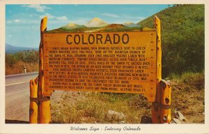 Welcome Sign entering Colorado at Summit of Raton Pass