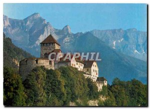 Modern Postcard Schloss Vaduz Liechtenstein Furstentum und gegen Rappenstein ...