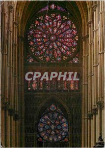 'Modern Postcard ''Cathedral of Reims Both the Grand Portal Roses'