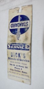 Dick's Standard Service Advertising Bobtail 20 Strike Matchbook Cover