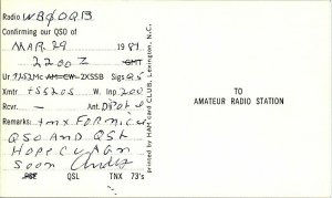 QSL Radio Card From Cuba Kansas WOVLA 