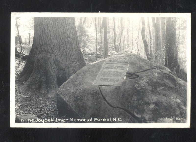 RPPC THE JOYCE KILMER MEMORIAL FOREST NORTH CAROLINA NC REAL PHOTO POSTCARD