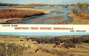 NE, Nebraska  NEBRASKALAND Greetings PLATTE RIVER~ASH HOLLOW  c1960's Postcard