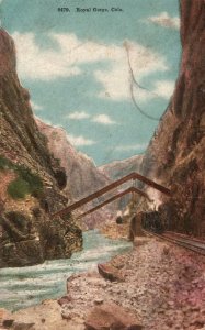 Vintage Postcard 1910's Royal Gorge canyon of Arkansas River Cañon City Colorado